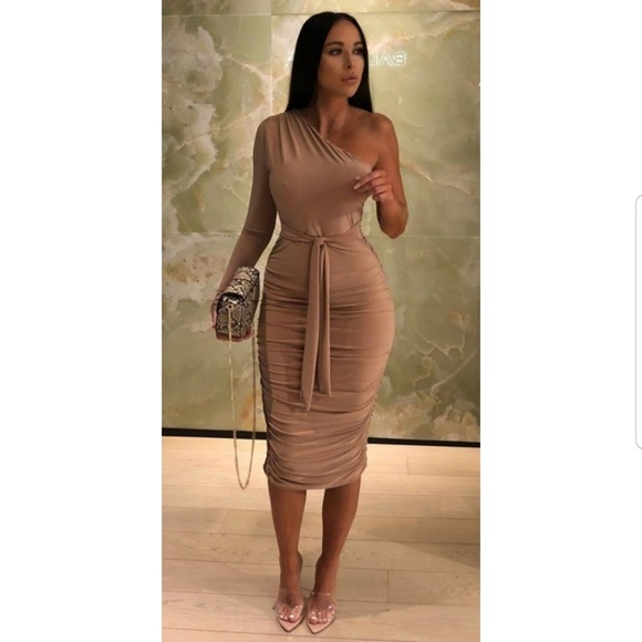 Dresses & Skirts - "Date Night" Nude One Shoulder Dress NWOT